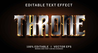 düzenlenebilir taht 3d vektör metin efekti modern tarz tasarımı ile