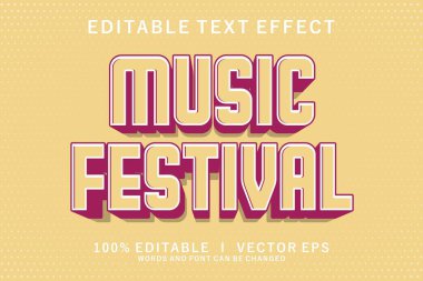 Modern stil tasarımı ile düzenlenebilir müzik festivali vektör etkisi
