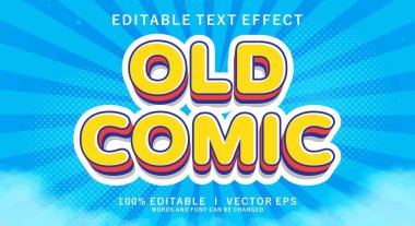 Modern biçim tasarımlı düzenlenebilir eski komik vektör metin efekti