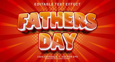 Düzenlenebilir babalar, modern biçim tasarımlı 3d vektör metin efekti