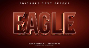 Modern biçim tasarımlı düzenlenebilir kartal 3d vektör metin efekti
