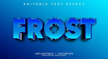 Modern biçim tasarımı ile düzenlenebilir Frost 3d vektör etkisi