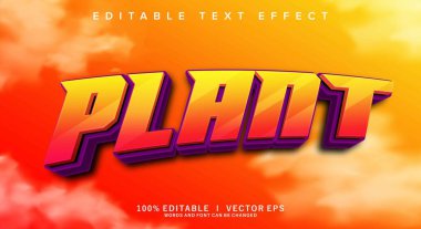 Modern biçim tasarımlı düzenlenebilir bitki vektör metin efekti