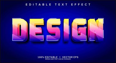 Modern biçim tasarımlı 3d vektör metin efekti