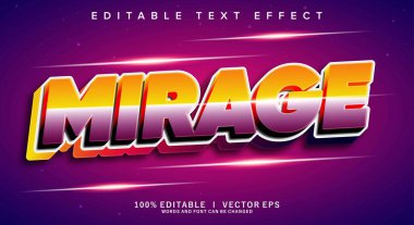 Modern biçim tasarımlı düzenlenebilir serap vektör metin efekti