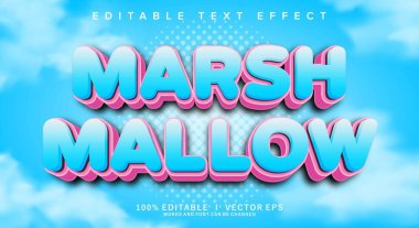 Modern stil tasarımı ile düzenlenebilir marsh mallow vektör metin efekti