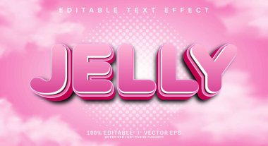 Modern biçim tasarımlı düzenlenebilir jöle vektör metin efekti