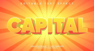 Modern biçim tasarımlı düzenlenebilir sermaye vektör metin efekti