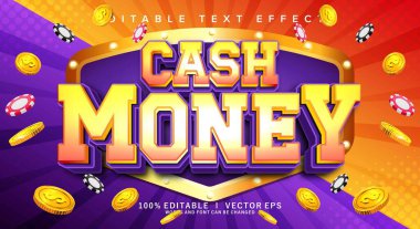 Modern biçim tasarımı ile düzenlenebilir nakit para vektör metin efekti
