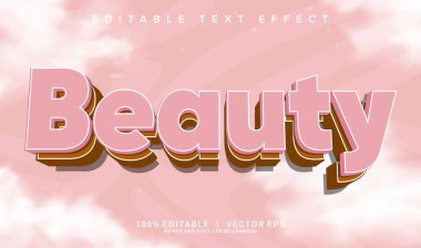 Modern biçim tasarımlı düzenlenebilir güzellik vektör metin efekti