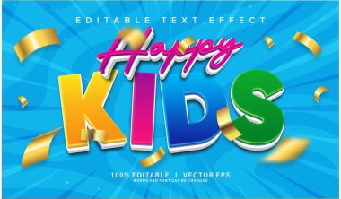 Modern stil tasarımı ile düzenlenebilir mutlu çocuklar metin efekti