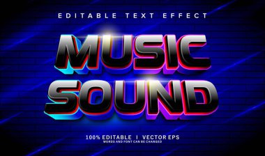 Modern stil tasarımı ile düzenlenebilir müzik ses vektör metin efekti