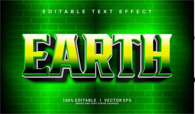 Modern biçim tasarımlı düzenlenebilir toprak vektör metin efekti