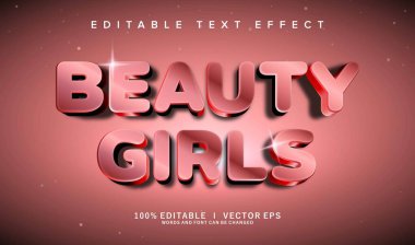 Düzenlenebilir güzellik kızları modern stil tasarımlı metin efekti