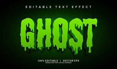 Modern biçim tasarımlı düzenlenebilir hayalet vektör metin efekti