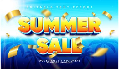 Modern stil tasarımlı düzenlenebilir yaz satışı vektör metin efekti
