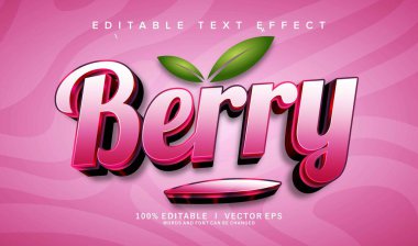 Modern biçim tasarımlı düzenlenebilir çilek vektör metin efekti