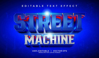 Modern stil tasarımlı düzenlenebilir sokak makinesi vektör metin efekti