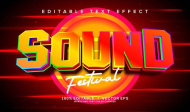 Modern stil tasarımı ile düzenlenebilir ses ferstival vektör metin efekti