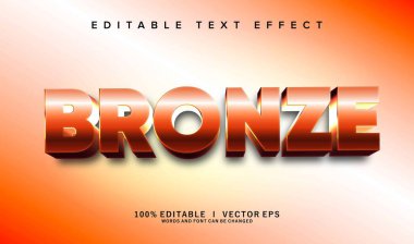 Modern stil tasarımı ile düzenlenebilir bronz 3d vektör metin efekti