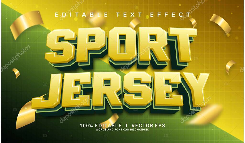 Editable sport jersey vector text effect with modern style design