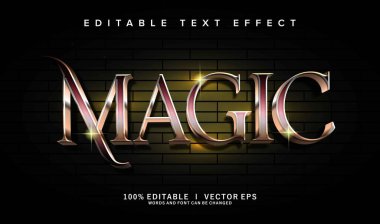 Modern biçim tasarımlı düzenlenebilir sihirli vektör metin efekti