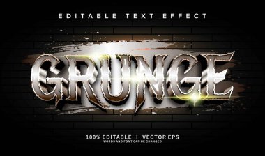 Modern biçim tasarımlı düzenlenebilir grunge vektör metin efekti