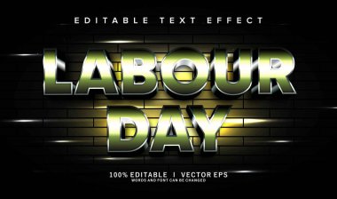 Modern stil tasarımlı düzenlenebilir çalışma günü vektör metin efekti