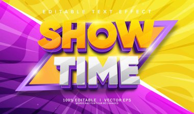 Düzenlenebilir zaman 3d vektör metin efektini modern biçim tasarımıyla göster