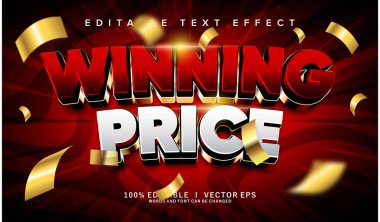 Modern stil tasarımı ile düzenlenebilir ödüllü 3d vektör metin efekti