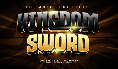 Modern stil tasarımı ile düzenlenebilir kılıç vektör metin efekti