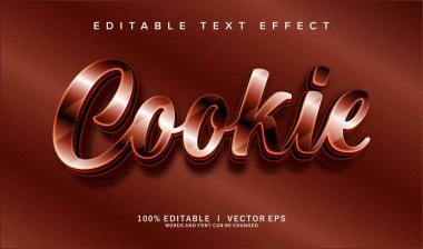 Modern biçim tasarımlı düzenlenebilir çerez vektör metin efekti
