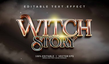 Modern stil tasarımı ile düzenlenebilir cadı hikayesi vektör etkisi