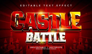 Modern stil tasarımlı düzenlenebilir kale savaş vektör metin efekti