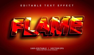 Modern biçim tasarımlı düzenlenebilir alev vektör metin efekti