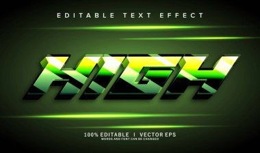 Modern biçim tasarımlı düzenlenebilir yüksek vektör metin efekti
