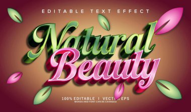 Modern stil tasarımlı düzenlenebilir doğal güzellik vektör metin efekti