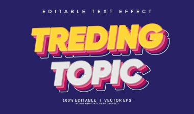 Modern biçim tasarımlı düzenlenebilir konu vektör metin efekti
