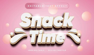 Modern biçim tasarımlı düzenlenebilir abur cubur zamanı vektör metin efekti