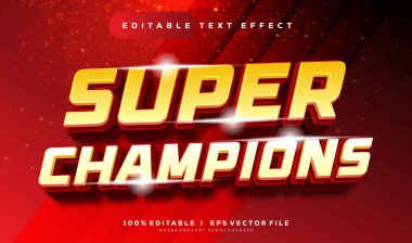 Modern stil tasarımlı düzenlenebilir süper şampiyonlar vektör metin efekti