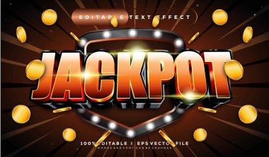 düzenlenebilir büyük ikramiye siyah ve broz renkli 3d vektör metin efekti modern tarz tasarımı ile