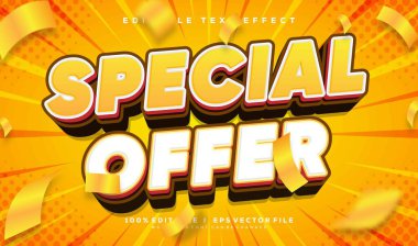 Modern biçim tasarımı ile düzenlenebilir özel teklif vektör metin efekti