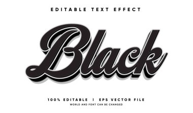 Modern biçimdeki düzenlenebilir siyah vektör metin efekti