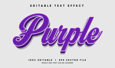 Modern biçimdeki düzenlenebilir mor vektör metin efekti