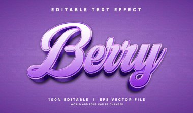 Modern tarzda düzenlenebilir çilek vektör metin efekti