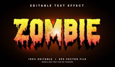 Modern tarzda düzenlenebilir zombi vektör metin efekti