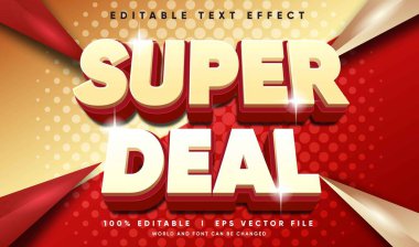 Modern tarzda düzenlenebilir süper anlaşma vektör metin efekti