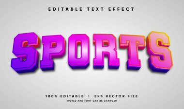 Modern stil ile düzenlenebilir spor vektör metin efekti