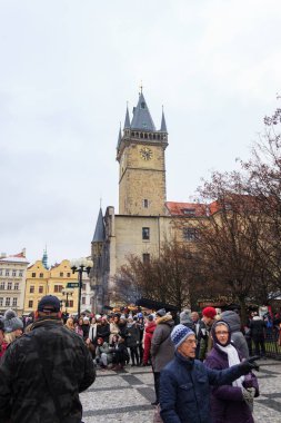  Eski kasaba meydanının fotoğrafı Noel 'den hemen önce.