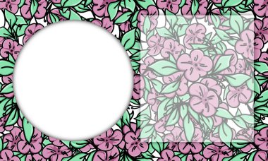 Çiçek motifi resimleme arka planı. Typography alanı ile sunum ve Powerpoint tasarım kavramı. Doğa, romantik, aşk, bitki ve dekoratif temalar